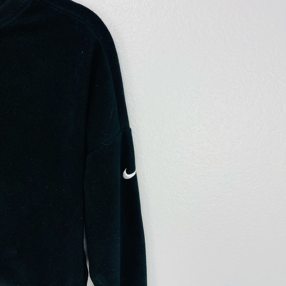 NIKE Black Polar Fleece Crop Side Zipper Pullover Crop Sweatshirt - Picture 3 of 8
